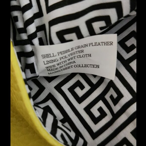 Mainstreet Collection MSC Yellow Pebble Grain Pleather clutch wristlet pom - Picture 5 of 5